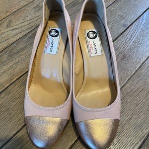 Lanvin leather kitten heels pumps 7.5 pink